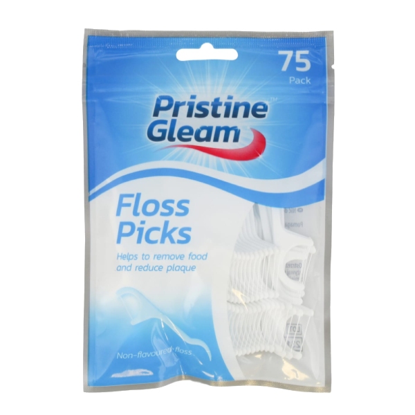 پک 75 عددی نخ دندان مدل کمانی برند pristine gleam